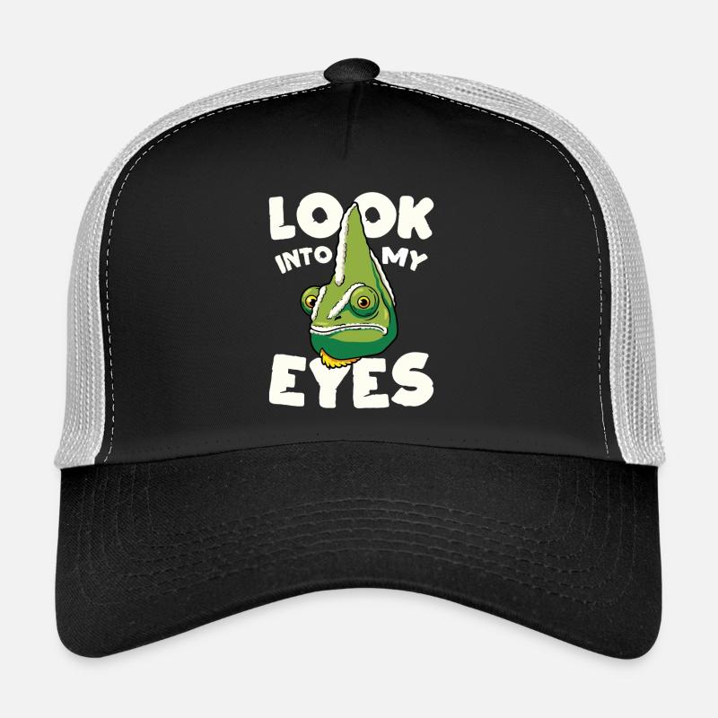 Regarde-moi dans les yeux, design caméléon drôle Casquette trucker 