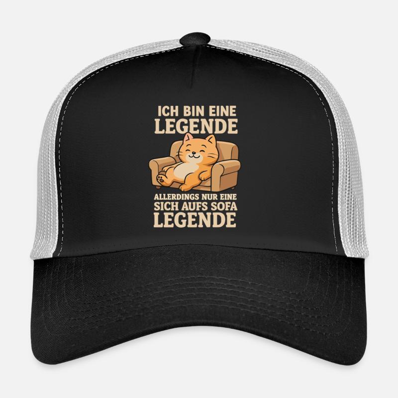 Sarkasmus Katze Spruch Sofa Legende Trucker Cap