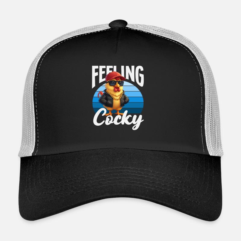 Jeu de mots drôle avec le coq qui se sent arrogant Casquette trucker 