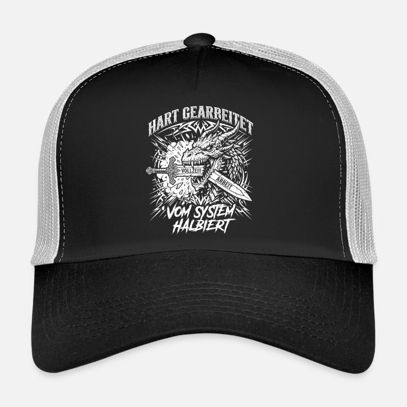 Hart Gearbeitet Vom System Halbiert Trucker Cap