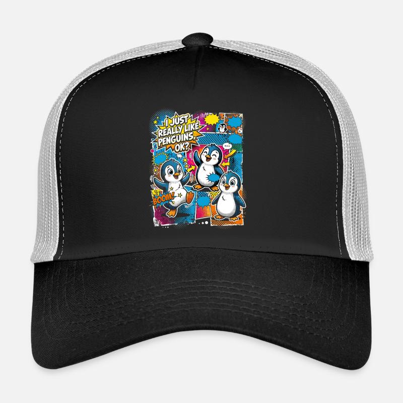 Collage de bandes dessinées Penguin Pop Art Casquette trucker 