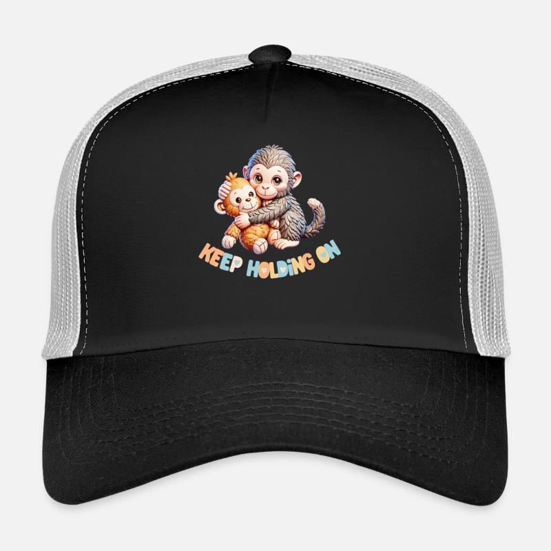 Hugging Monkeys Keep Holding Trucker Cap