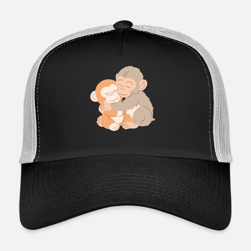 Câlins de singes s’embrassent Casquette trucker 