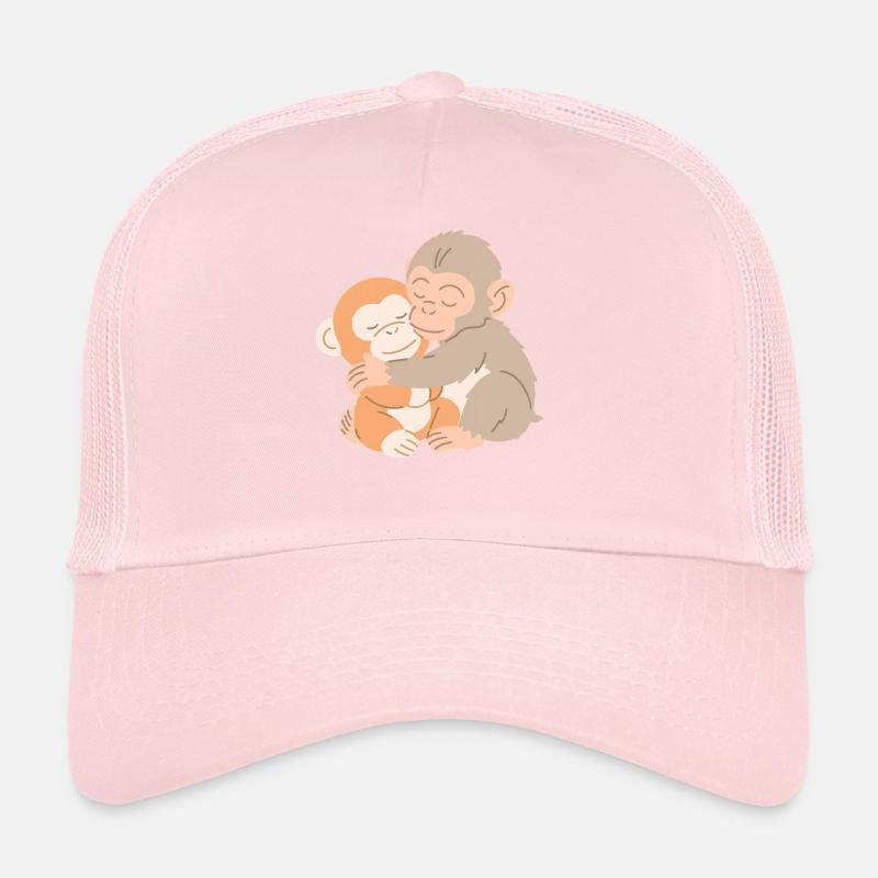 Hugging Monkeys Embrace Trucker Cap