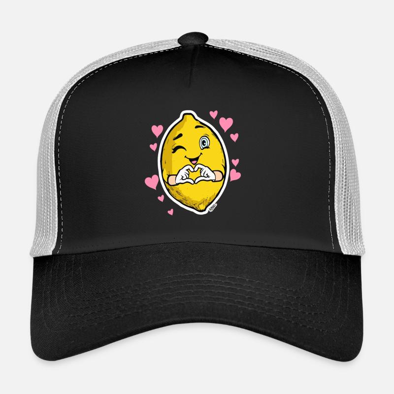 Lemon Heart Wink Emblem Trucker Cap