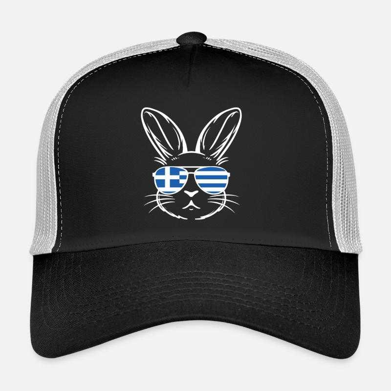 Greek Easter Greek Flag Easter Rabbit Trucker Cap