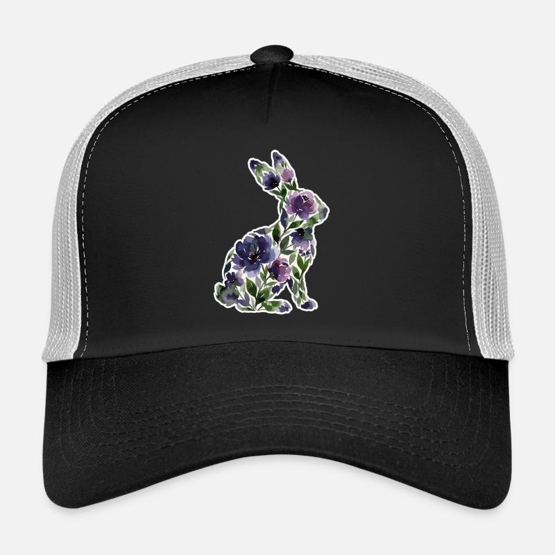 Hase Silhouette Blumen Trucker Cap
