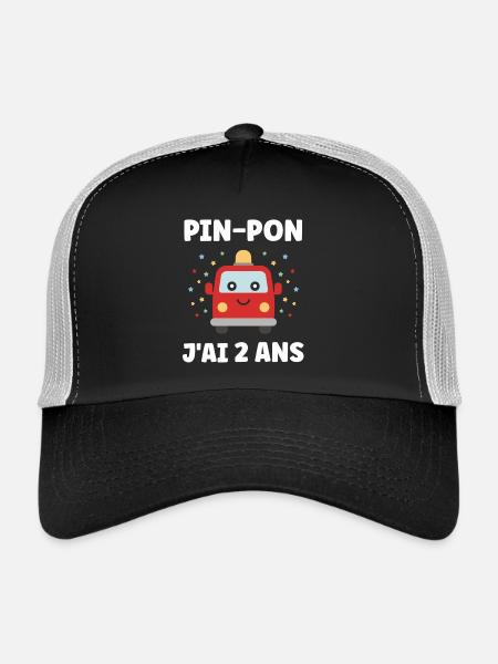 Pin-Pon 2 Ans Voiture - Casquette trucker  - noir/gris pierre - Devant