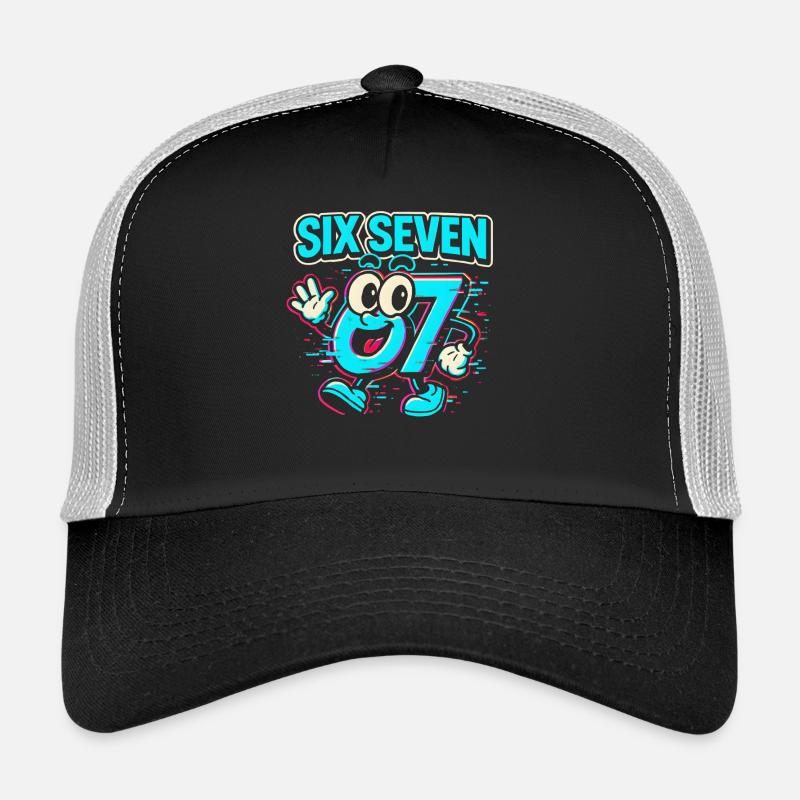 Six Seven 67 Meme Glitch Mascotte Italian Brainrot Casquette trucker 