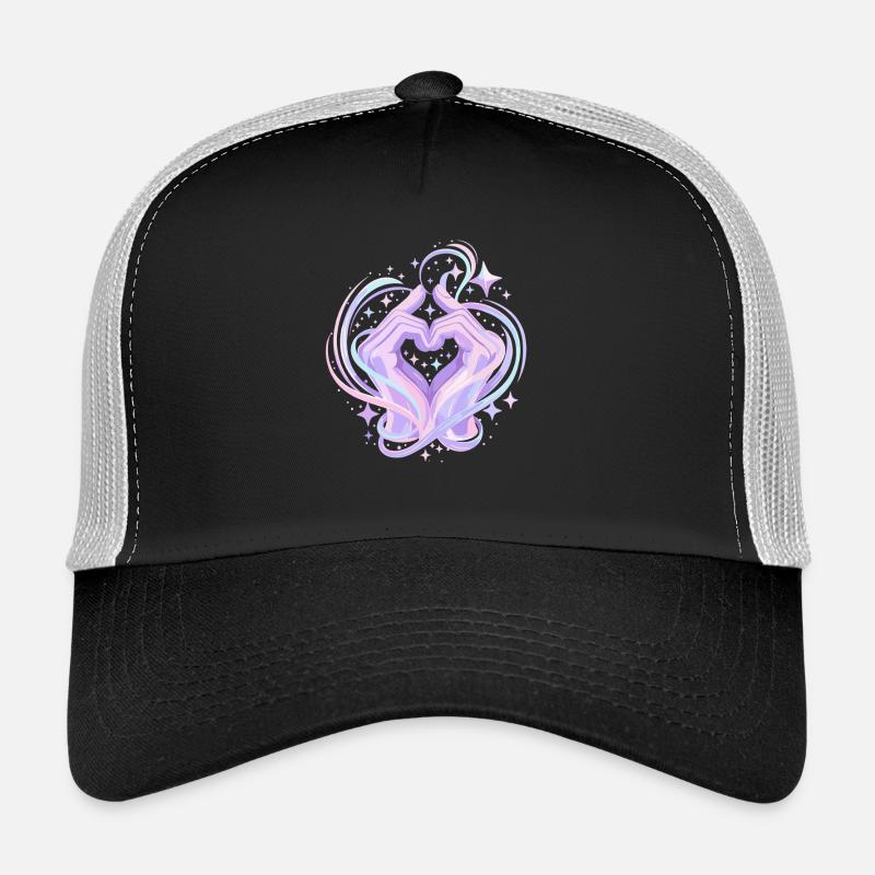 Pastel Heart Hands Magic Trucker Cap