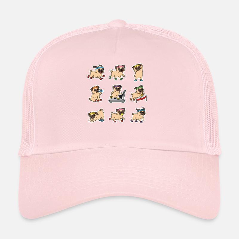 Funny Pug Jogging Marathon Runner Trucker Cap