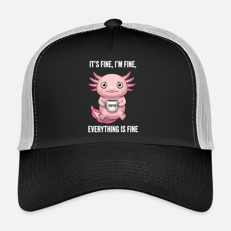 C’est bien dans l’humour d’axolotl du café fin Casquette trucker 