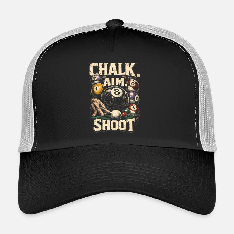 Billard à 8 billes Visée à la craie Casquette trucker 