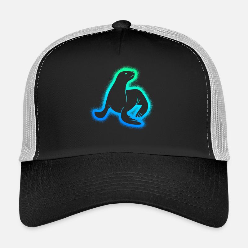 Robbe Seehund Kinder Herren Jungen Robben Trucker Cap
