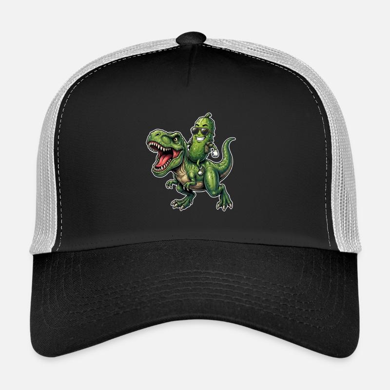 Saure Gurke reitet auf Dinosaurier Trucker Cap