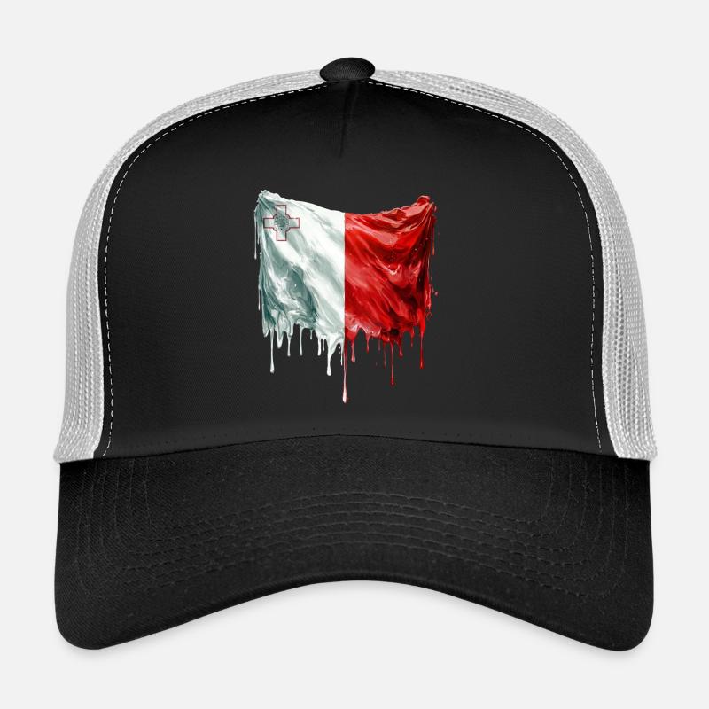Maltese Flag Colorful Paint Trucker Cap