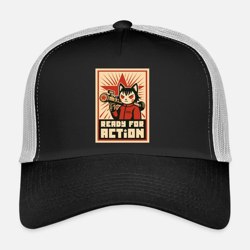 Retro Cat Commando: Bereit für den Einsatz Trucker Cap