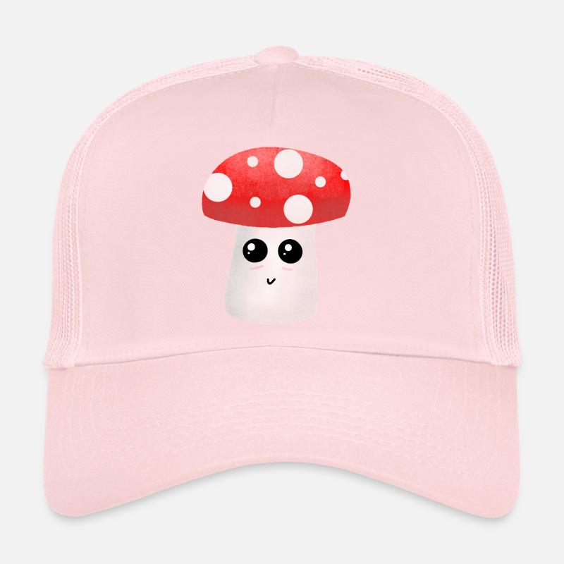 Kawaii Mushroom Buddy with Dots Trucker Cap