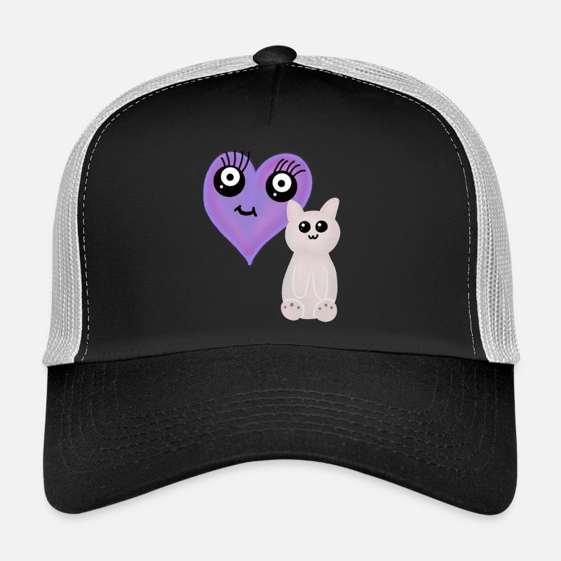  Katze Herzchen Haustiere Katzen Trucker Cap