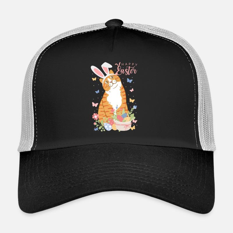 Pastel Easter Bunny with Floral Eggs Trucker Cap