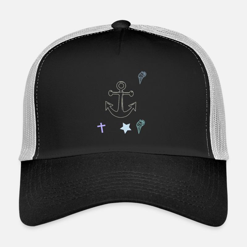 Maritim Anker Kreuz Eiscrem Trucker Cap