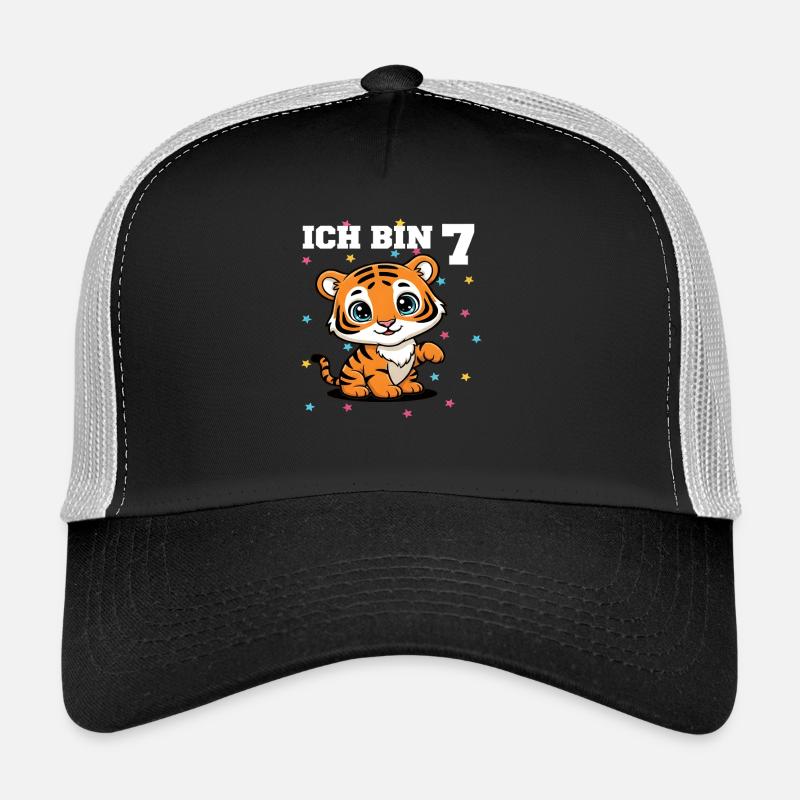 Ich bin 7 - Süßes Tiger zum 7. Geburtstag Trucker Cap