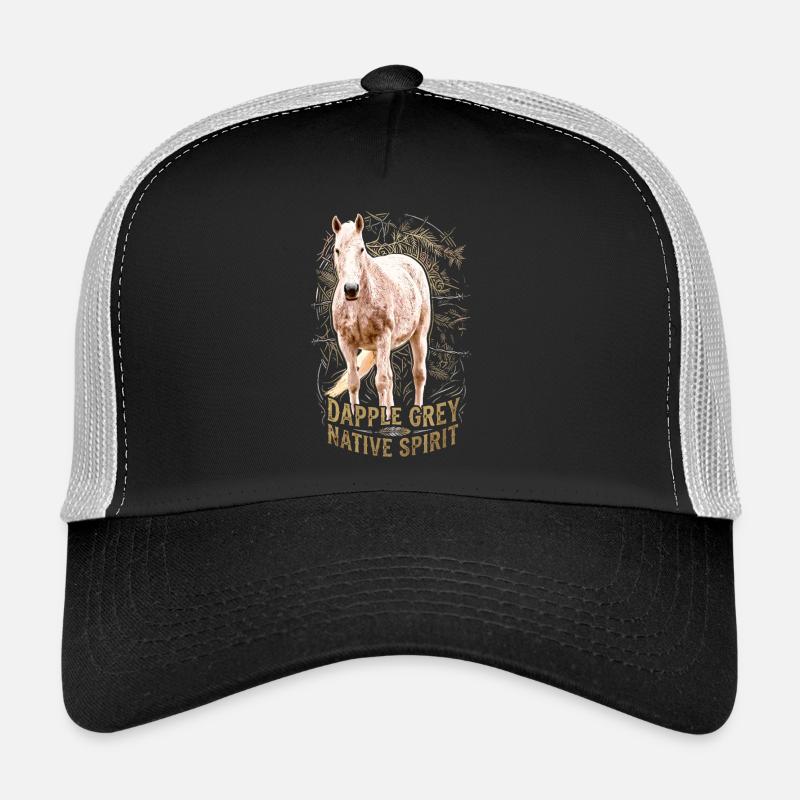 Dapple Grey Native Spirit Pferd Illustration Trucker Cap