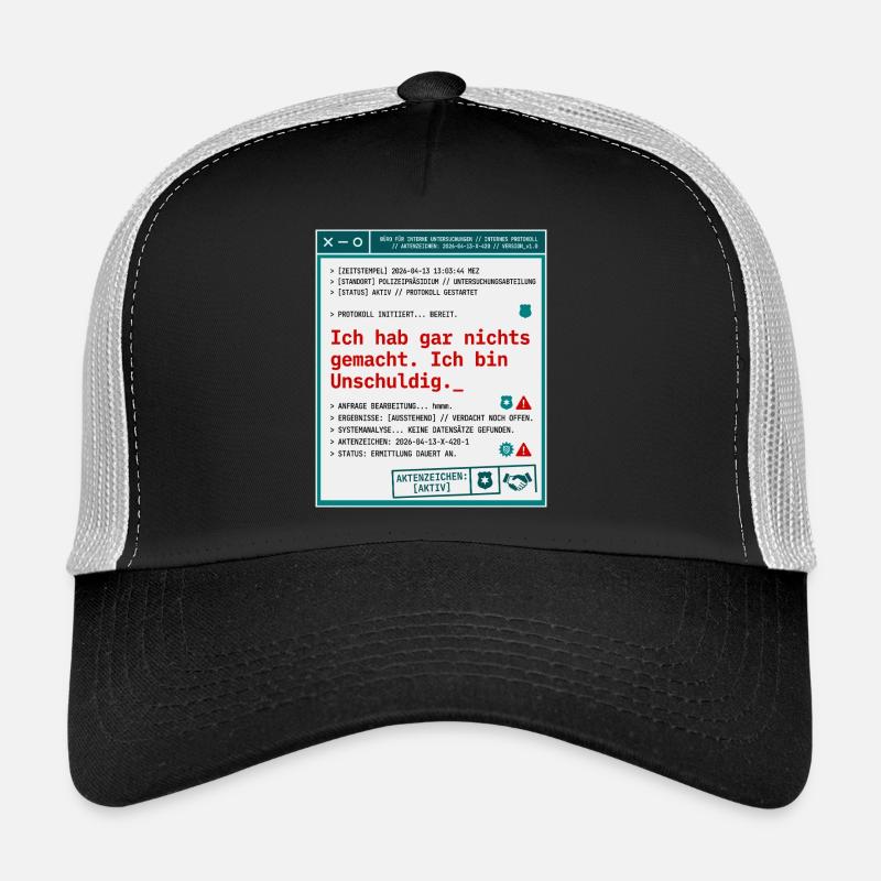 Polizei Protokoll Akte Unschuldig Trucker Cap