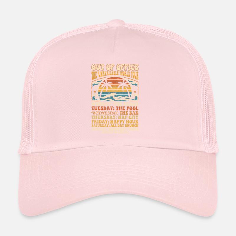 Holiday break beach time weekly schedule Trucker Cap