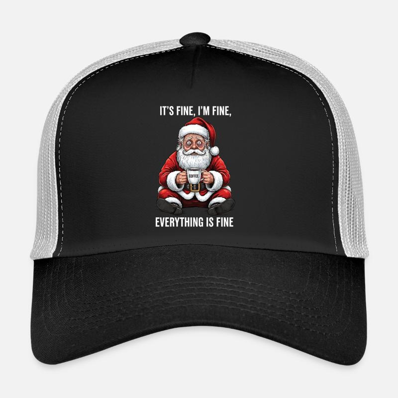 C’est bon, je vais bien, café stressant à Noël Casquette trucker 