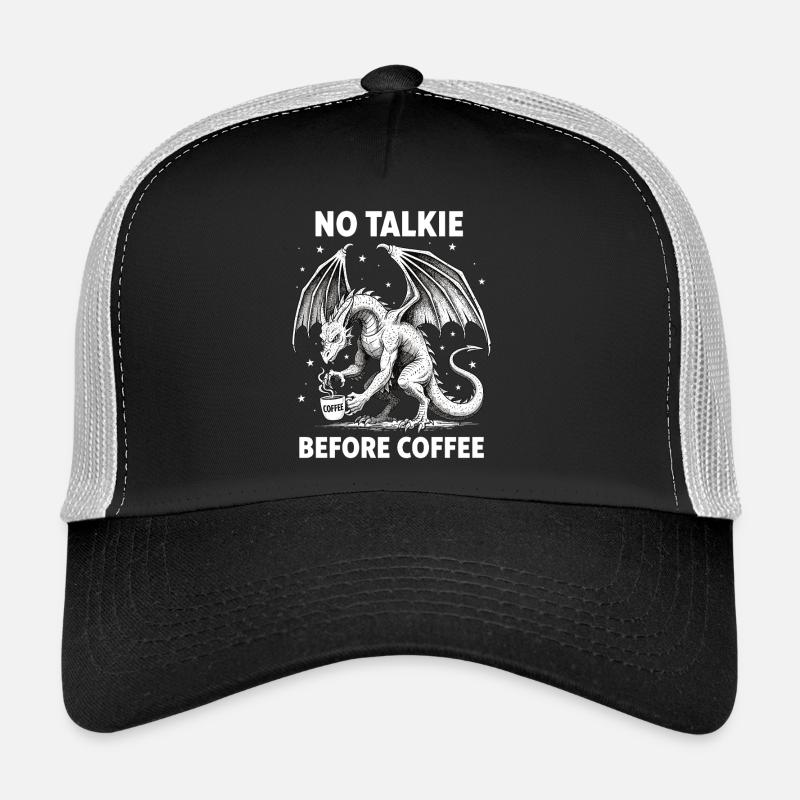 No Conversation Before Coffee Lover Dragon Trucker Cap