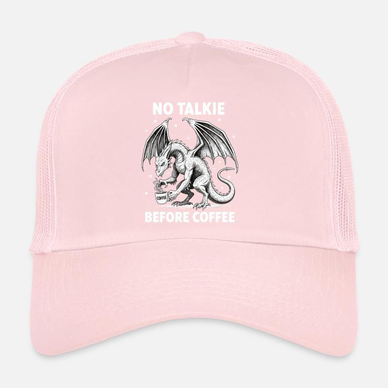 No Conversation Before Coffee Lover Dragon Trucker Cap