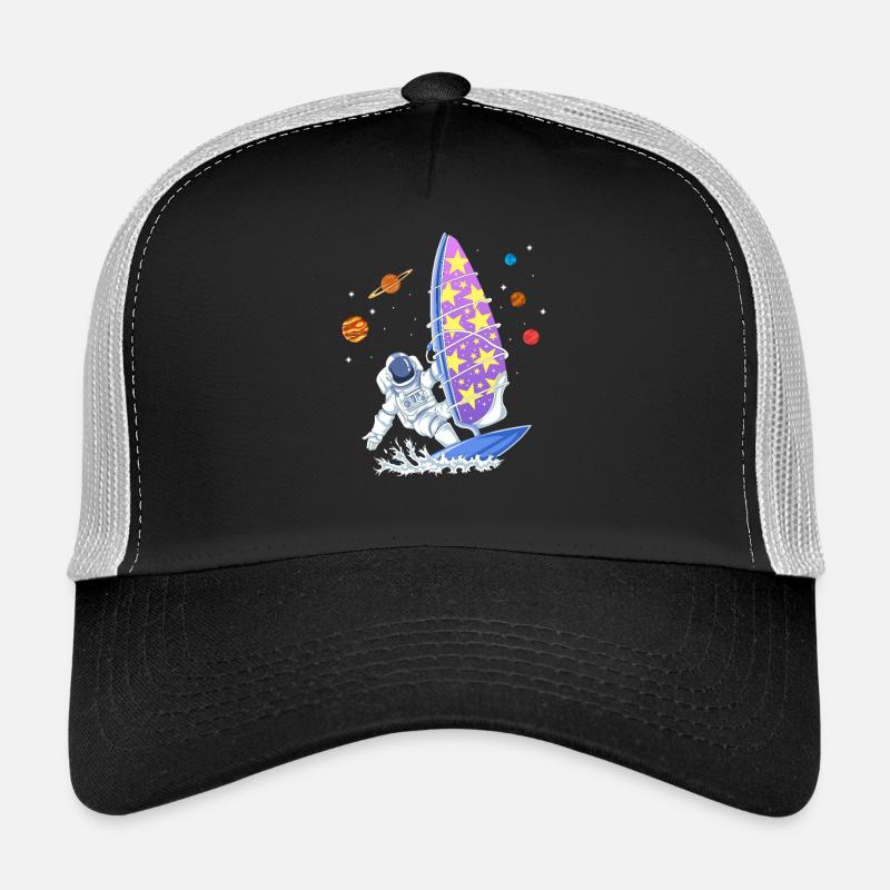 Astronaute de planche à voile spatiale Galaxy Stars Surfer Casquette trucker 