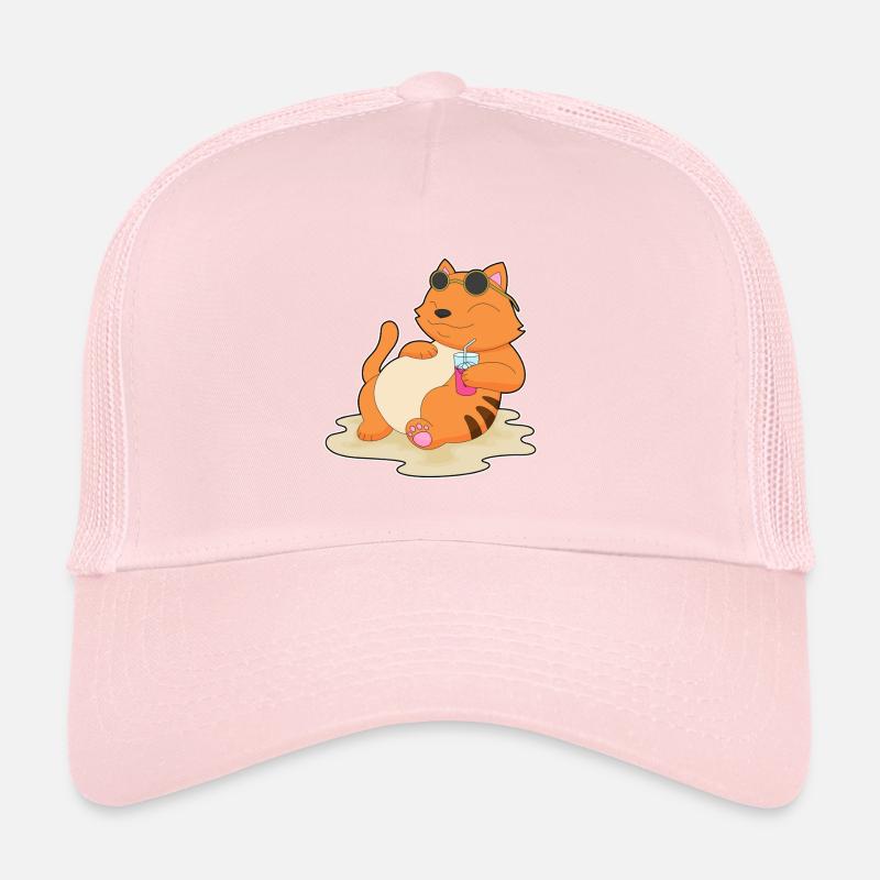 Cat Beach Drink Summer Trucker Cap