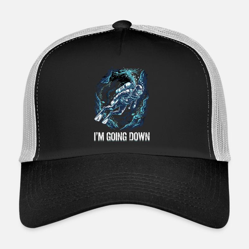Drapeau de plongée sous-marine descendant rétro Casquette trucker 