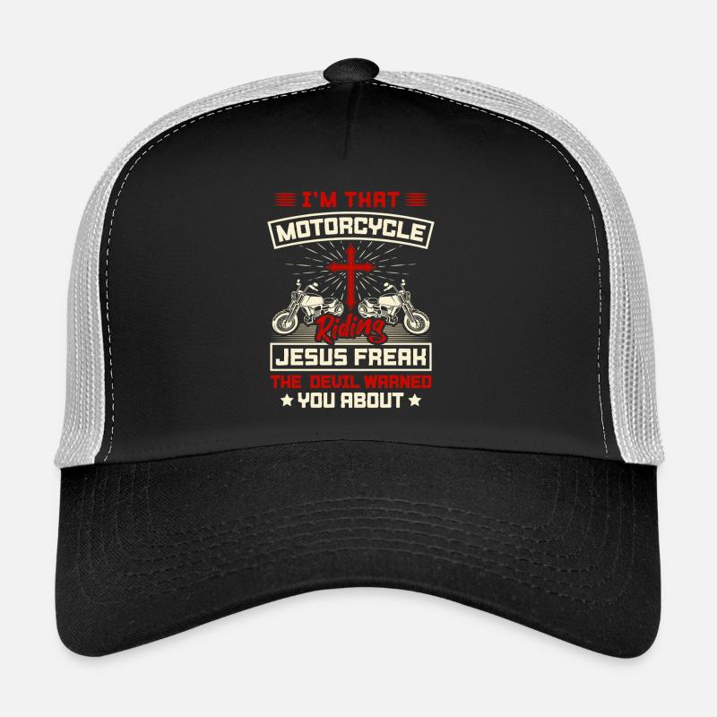 Christian Biker Jesus Freak Motorcycle Design Trucker Cap