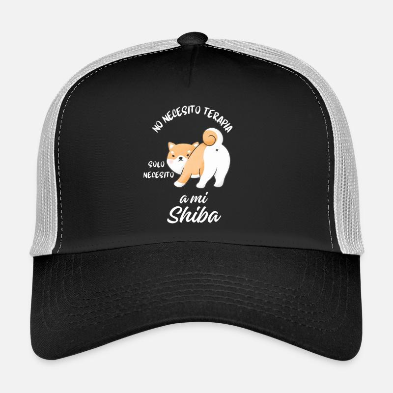 Shiba Inu Hundetherapie - Trucker Cap - Schwarz/Steingrau
