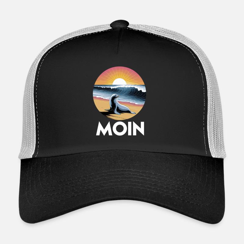 Hello Seal Beach Wave Sunrise Trucker Cap