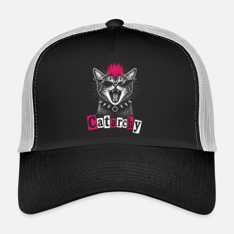 Catarchy Punk Drôle de Femmes Chat Casquette trucker 