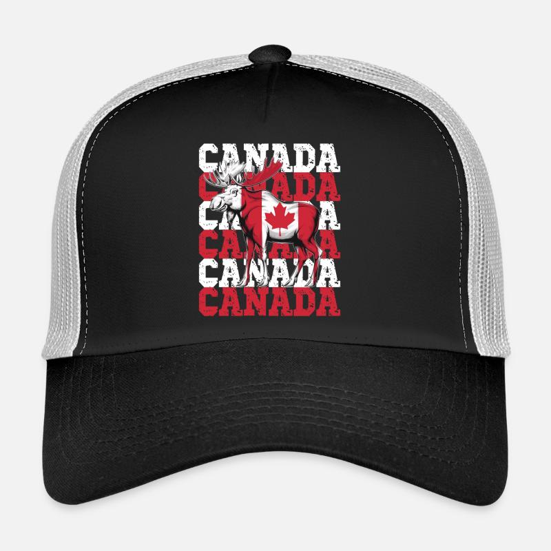 Orignal canadien avec drapeau de feuille d’érable Casquette trucker 