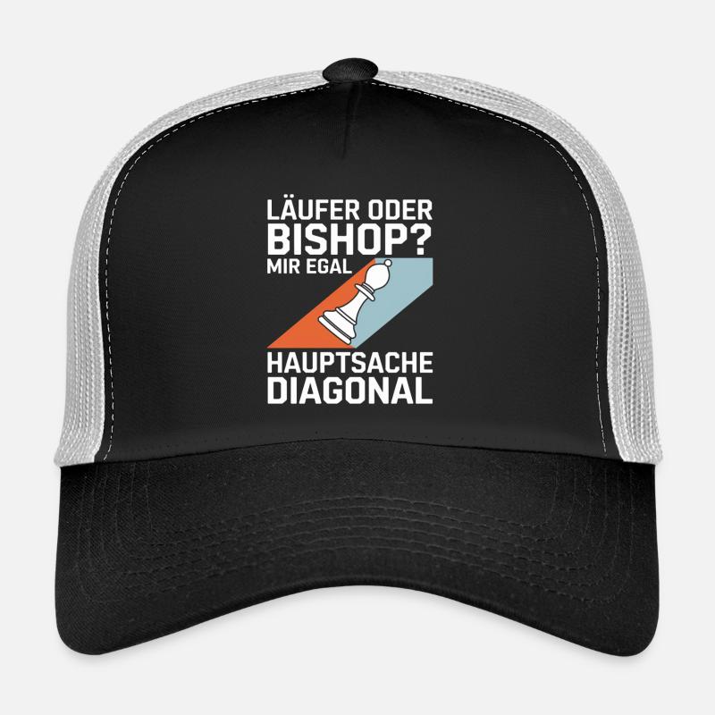 Läufer oder Bishop? Diagonal-Humor Trucker Cap