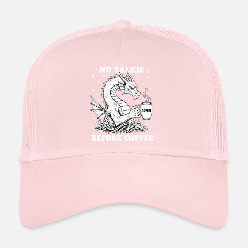 No Conversation Before Coffee Lover Dragon Trucker Cap