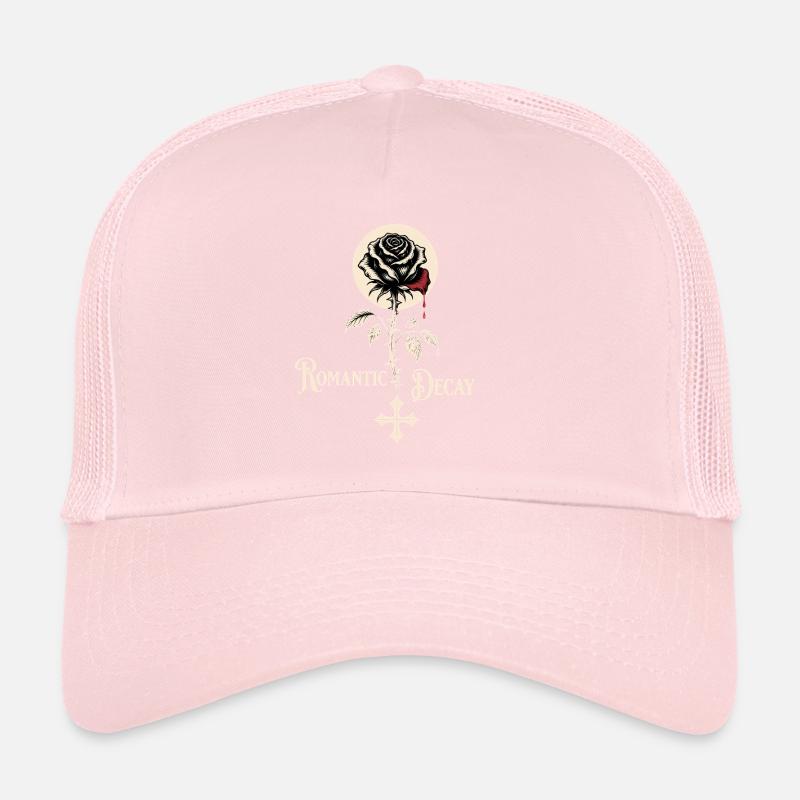 Design de la Rose Gothique de la Décadence Romantique Casquette trucker 