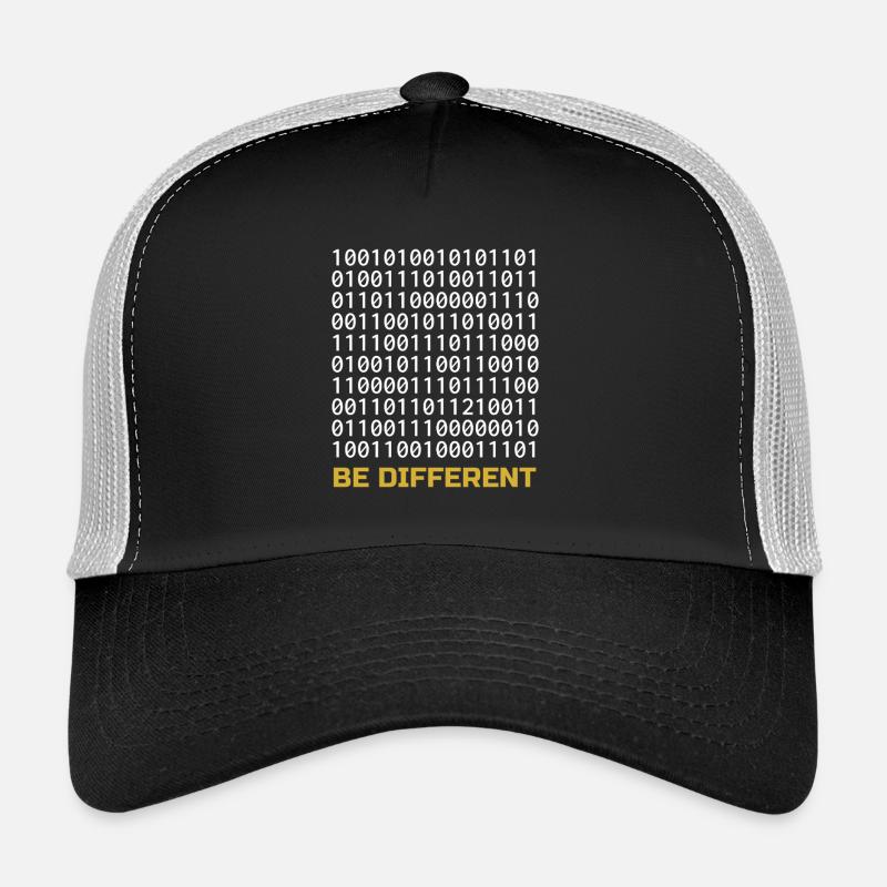 Be Different: Binary Pattern with Message - Trucker Cap - black/stone grey