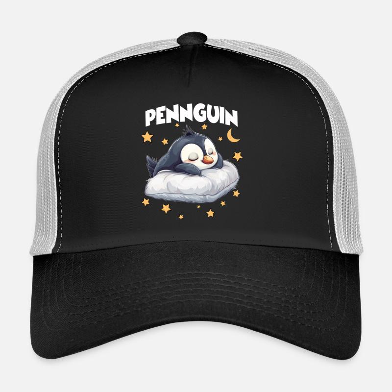 Penguin Pingouin Pyjama du matin Grognon Lève-tard-là Casquette trucker 