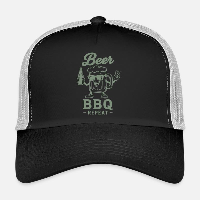 BEER BBQ REPEAT Grillen Bier Grafik Trucker Cap