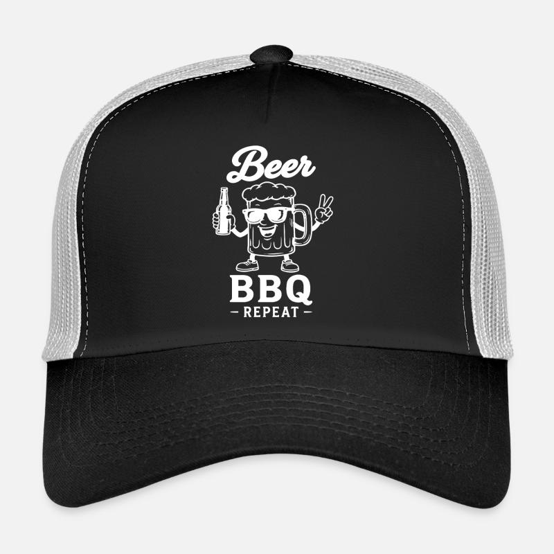 BEER BBQ REPEAT Grillen Bier Grafik Trucker Cap