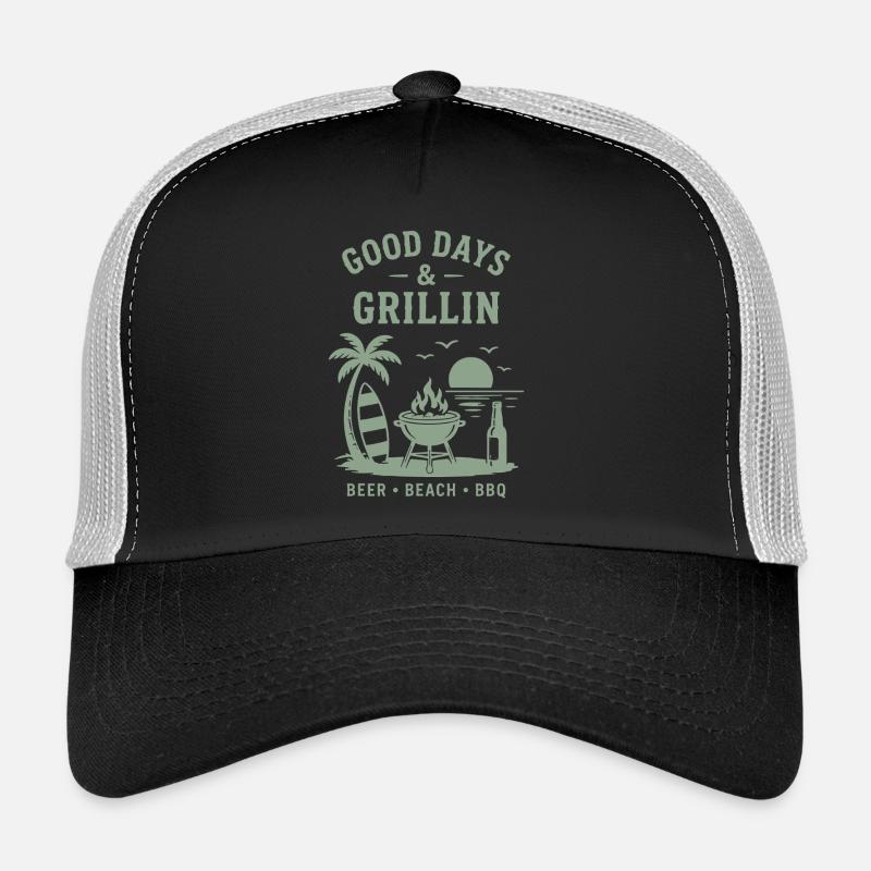 Good Days and Grillin Beer Beach BBQ Trucker Cap