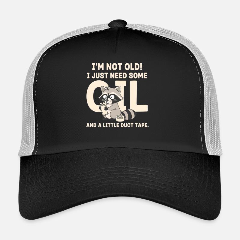 Nicht alt, braucht nur Klebeband-Waschbär Trucker Cap