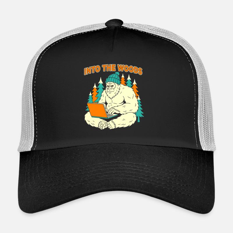 Sasquatch-Laptop im Wald Trucker Cap